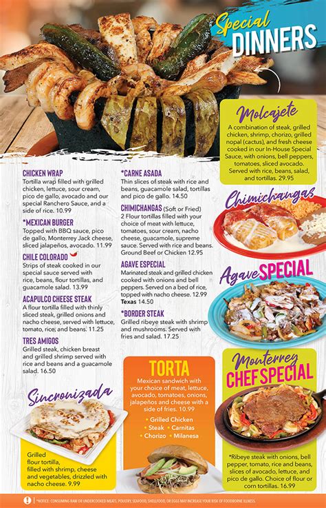 monterrey mexican restaurant menu.